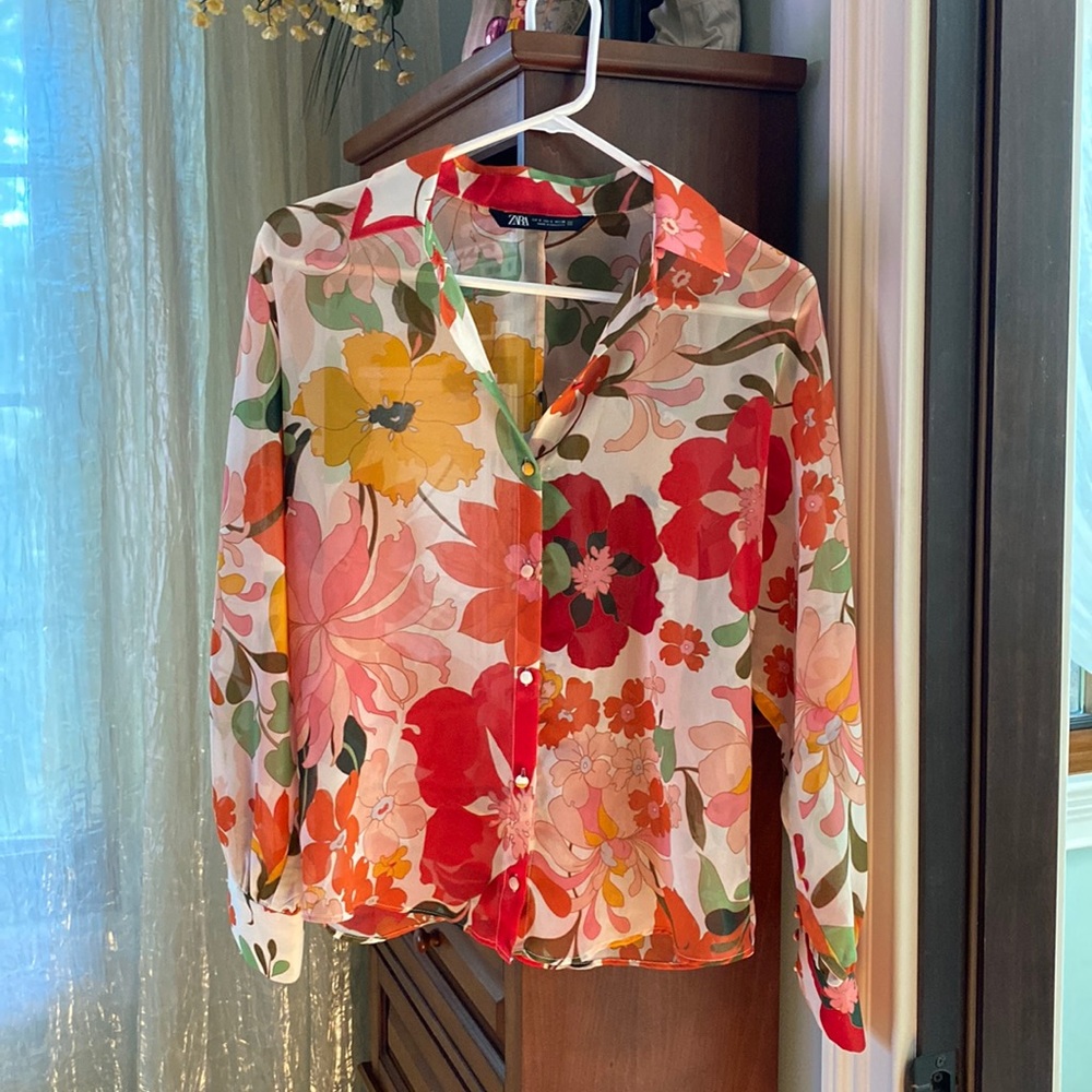 ZARA button up blouse